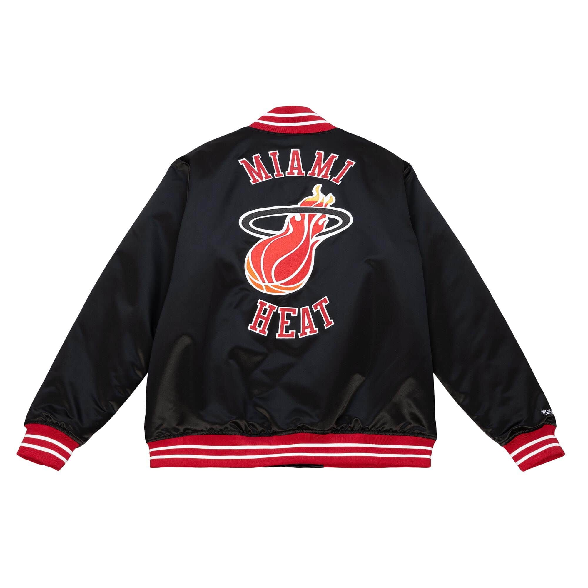 Starter Black Satin NBA Miami Heat 90s Jacket - Jackets Masters